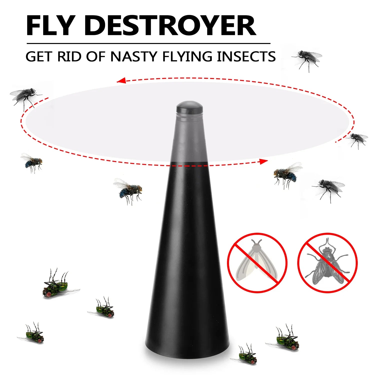 Automatic Pest Control Fan Portable Automatic Fly Catcher Chemical-free Keep Flies Away Battery Powered For Outdoor & Indoor